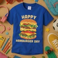 Junk Food Cheeseburger Hamburger Day Burger Fries Gift Kids T-Shirt thumb 3