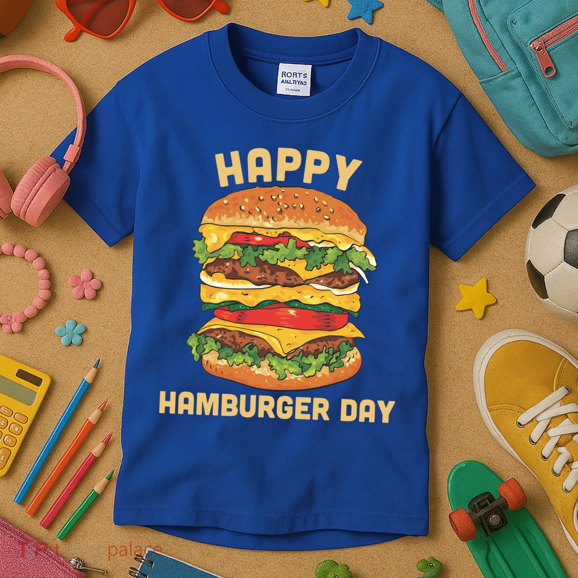 Junk Food Cheeseburger Hamburger Day Burger Fries Gift Kids T-Shirt