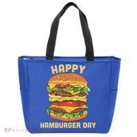 Junk Food Cheeseburger Hamburger Day Burger Fries Gift Tote Bag thumb 0