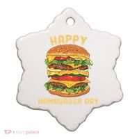 Junk Food Cheeseburger Hamburger Day Burger Fries Gift Ceramic Ornament thumb 0