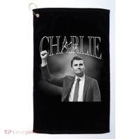 Justice For Charlie Kirk Memorial Tribute Golf Towel thumb 0