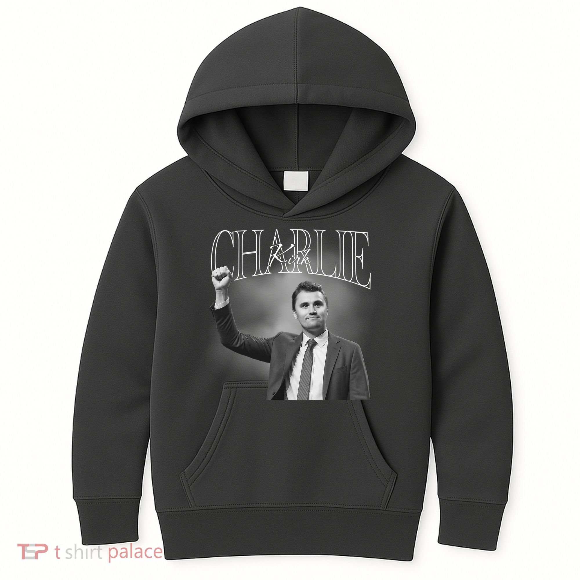 Justice For Charlie Kirk Memorial Tribute Kids Hoodie