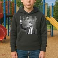Justice For Charlie Kirk Memorial Tribute Kids Hoodie thumb 2