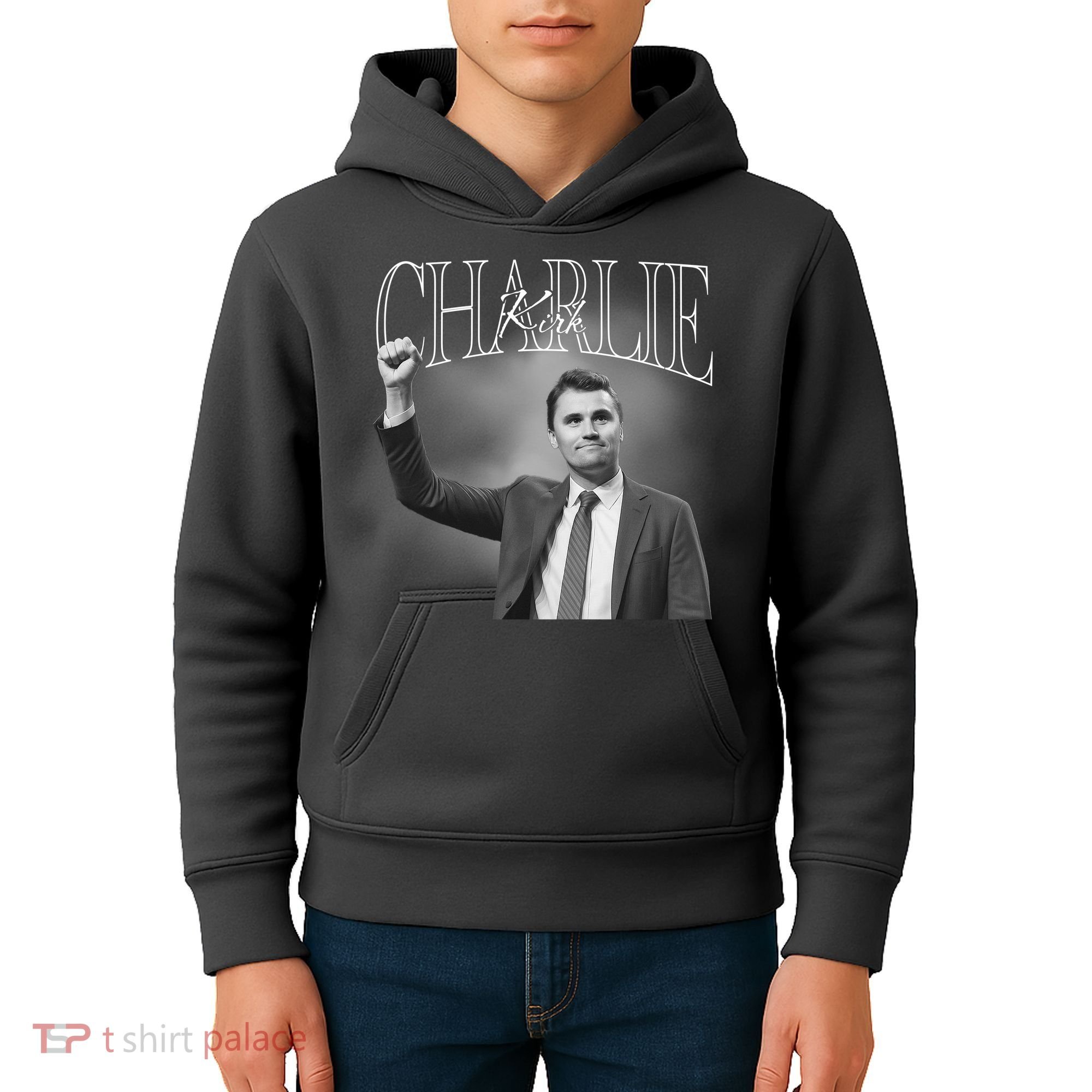 Justice For Charlie Kirk Memorial Tribute Kids Hoodie