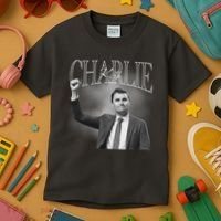 Justice For Charlie Kirk Memorial Tribute Kids T-Shirt thumb 3
