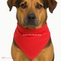 Justice For Charlie Kirk USA-Made Doggie Bandana thumb 1