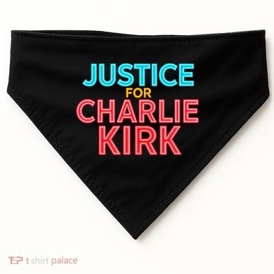 Justice For Charlie Kirk Pray Tribute USA-Made Doggie Bandana