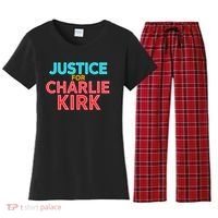 Justice For Charlie Kirk Pray Tribute Women's Flannel Pajama Set thumb 0