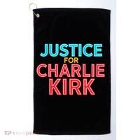 Justice For Charlie Kirk Pray Tribute Golf Towel thumb 0