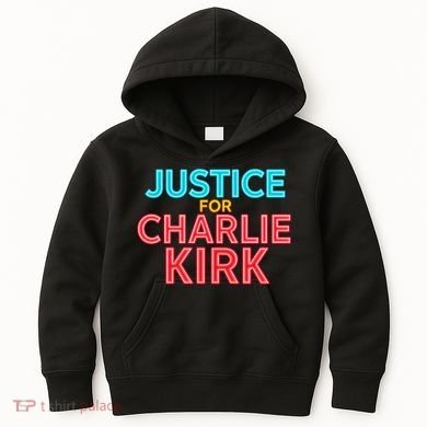 Justice For Charlie Kirk Pray Tribute Kids Hoodie