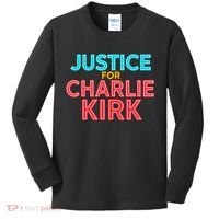Justice For Charlie Kirk Pray Tribute Kids Long Sleeve Shirt thumb 0