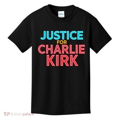 Justice For Charlie Kirk Pray Tribute Kids T-Shirt