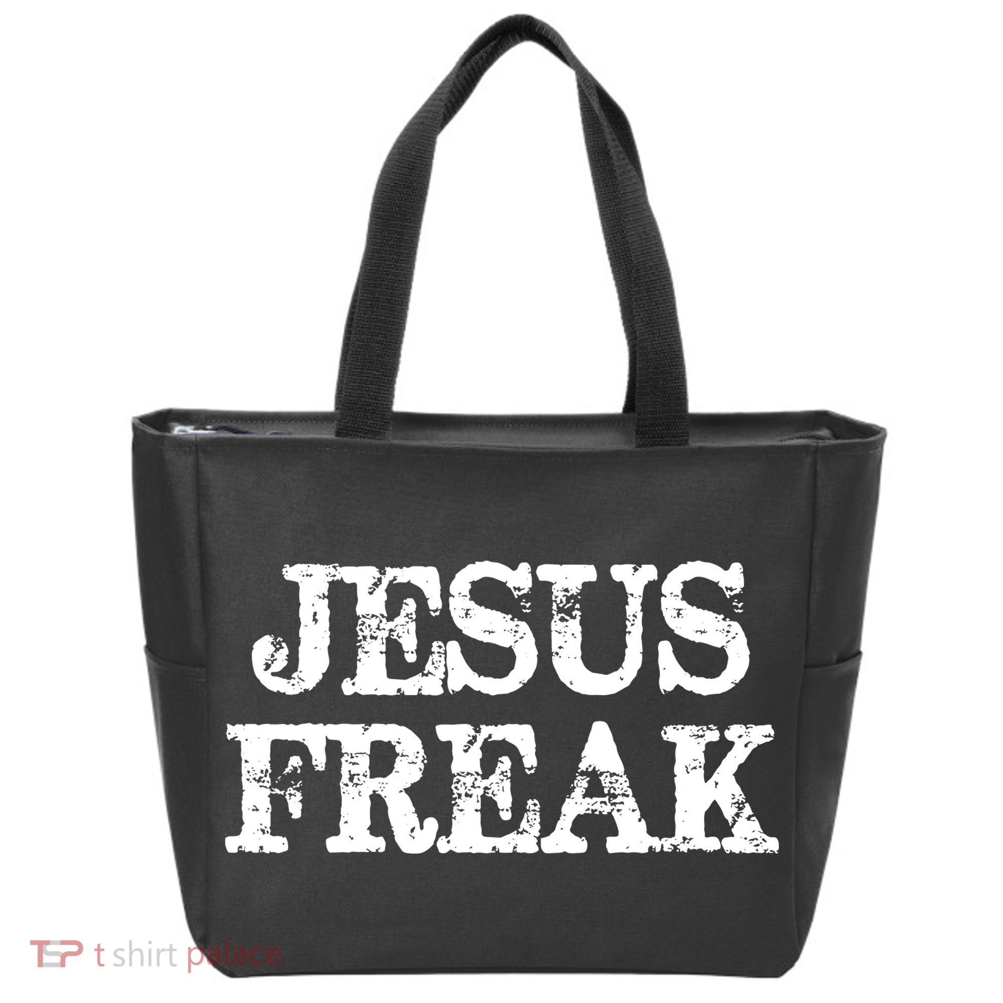 Jesus Freak Distressed Shirt Christian Religious Tote Bag