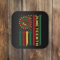 Junenth Freedom Day Afro African American June 19th 1865 Coaster thumb 0