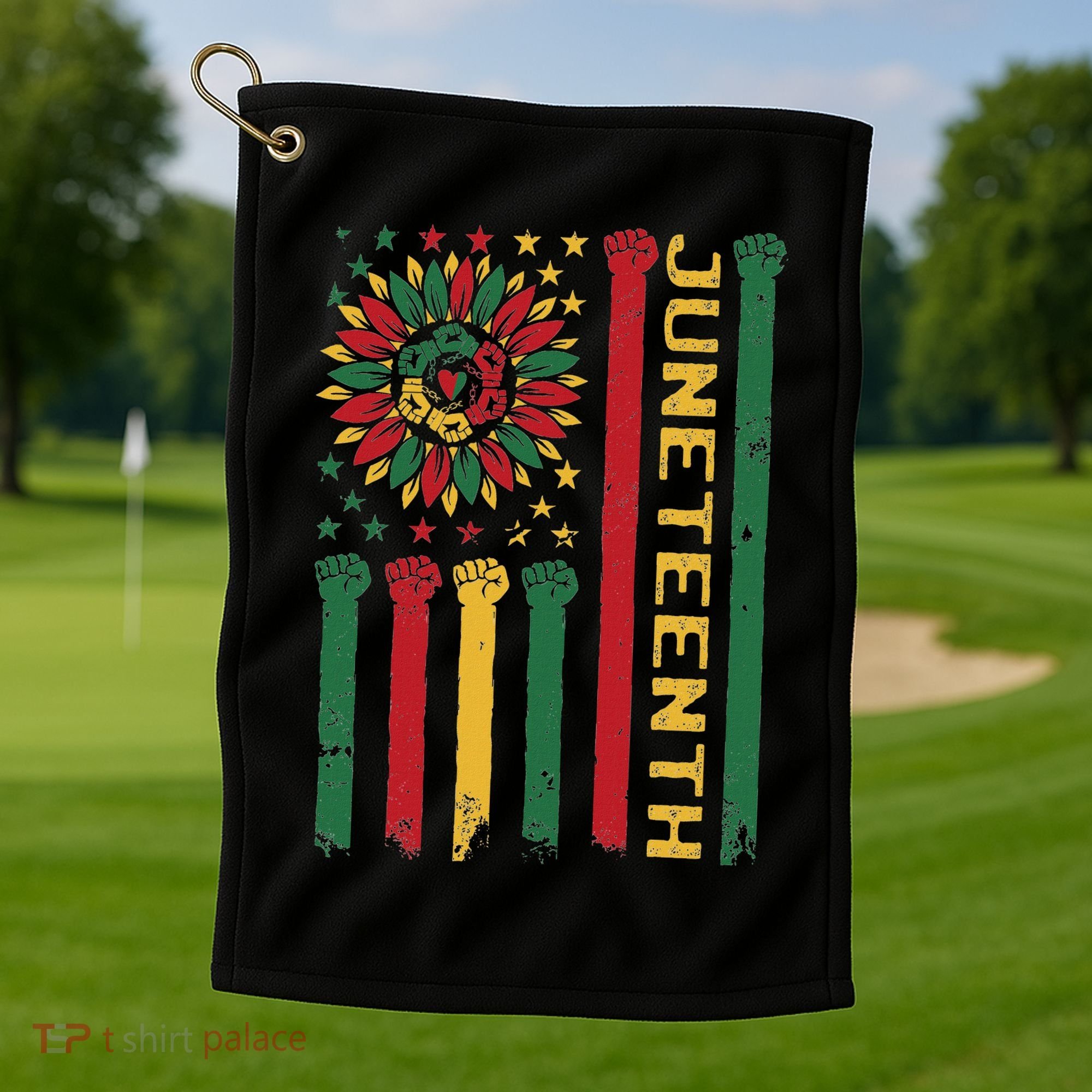 Junenth Freedom Day Afro African American June 19th 1865 Golf Towel