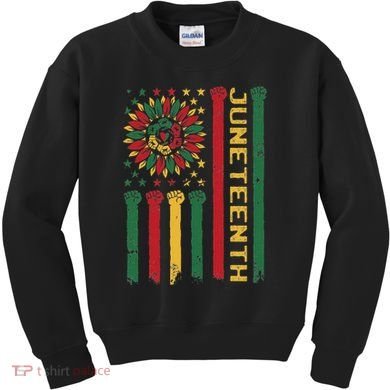 Junenth Freedom Day Afro African American June 19th 1865 Kids Sweatshirt