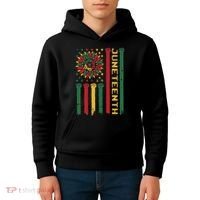 Junenth Freedom Day Afro African American June 19th 1865 Kids Hoodie thumb 4