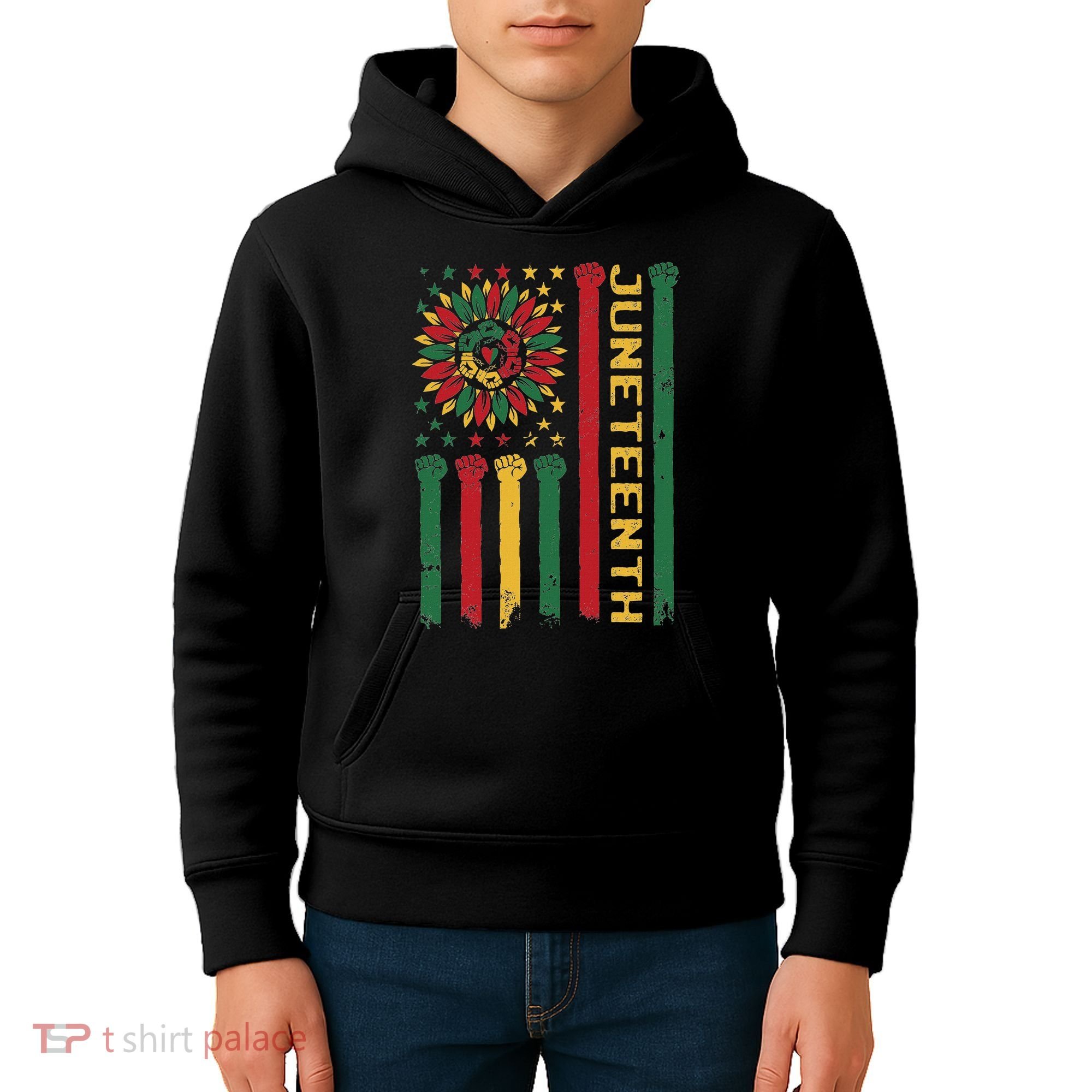 Junenth Freedom Day Afro African American June 19th 1865 Kids Hoodie