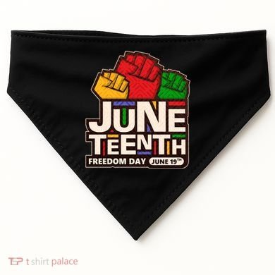 Juneteenth Freedom Day June 19th USA-Made Doggie Bandana