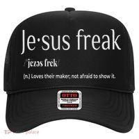 Jesus Freak Funny Christian Calligraphy Faith In God Hat thumb 0