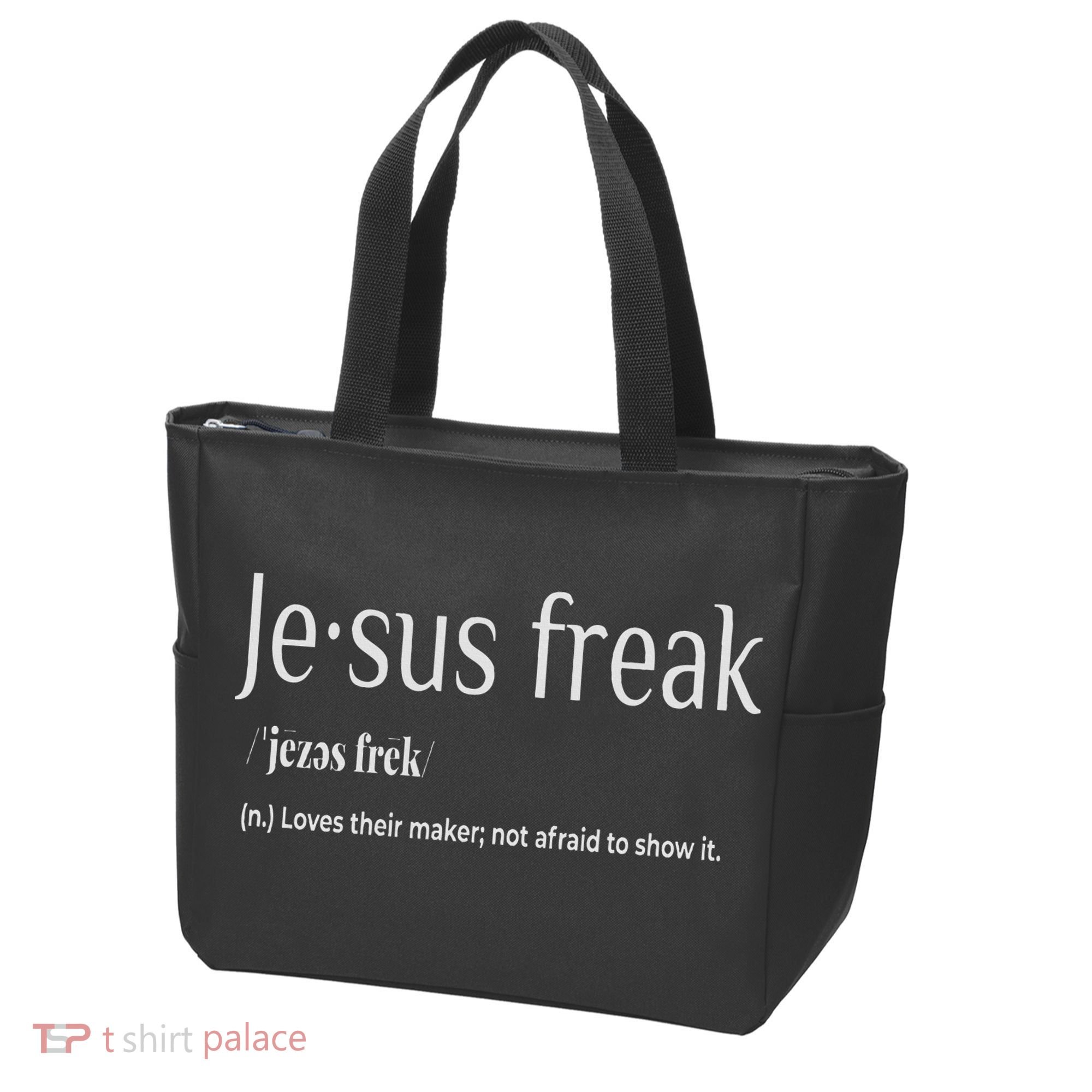 Jesus Freak Funny Christian Calligraphy Faith In God Tote Bag