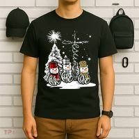 Jesus Faith Hope Love Snowman Christmas Xmas T-Shirt thumb 6