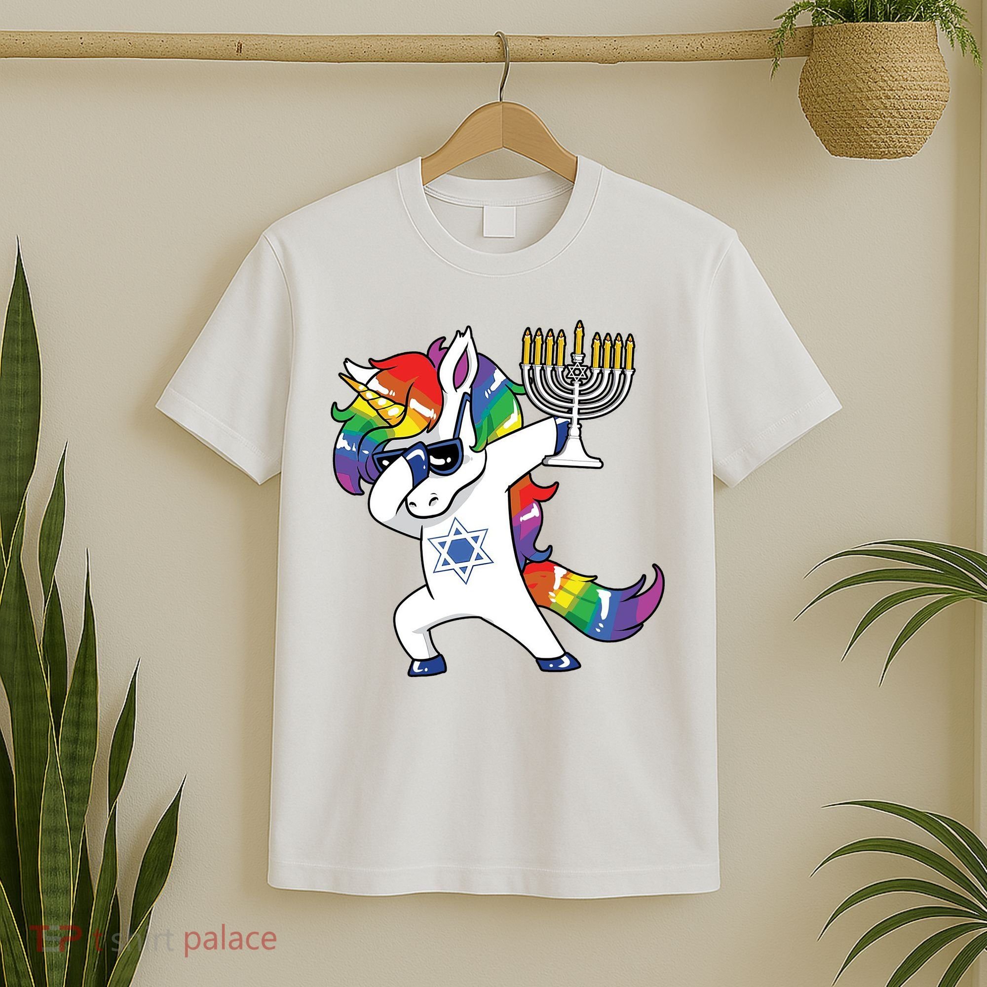 Jewnicorn Funny Hanukkah Unicorn Dabbing Unicorn T-Shirt