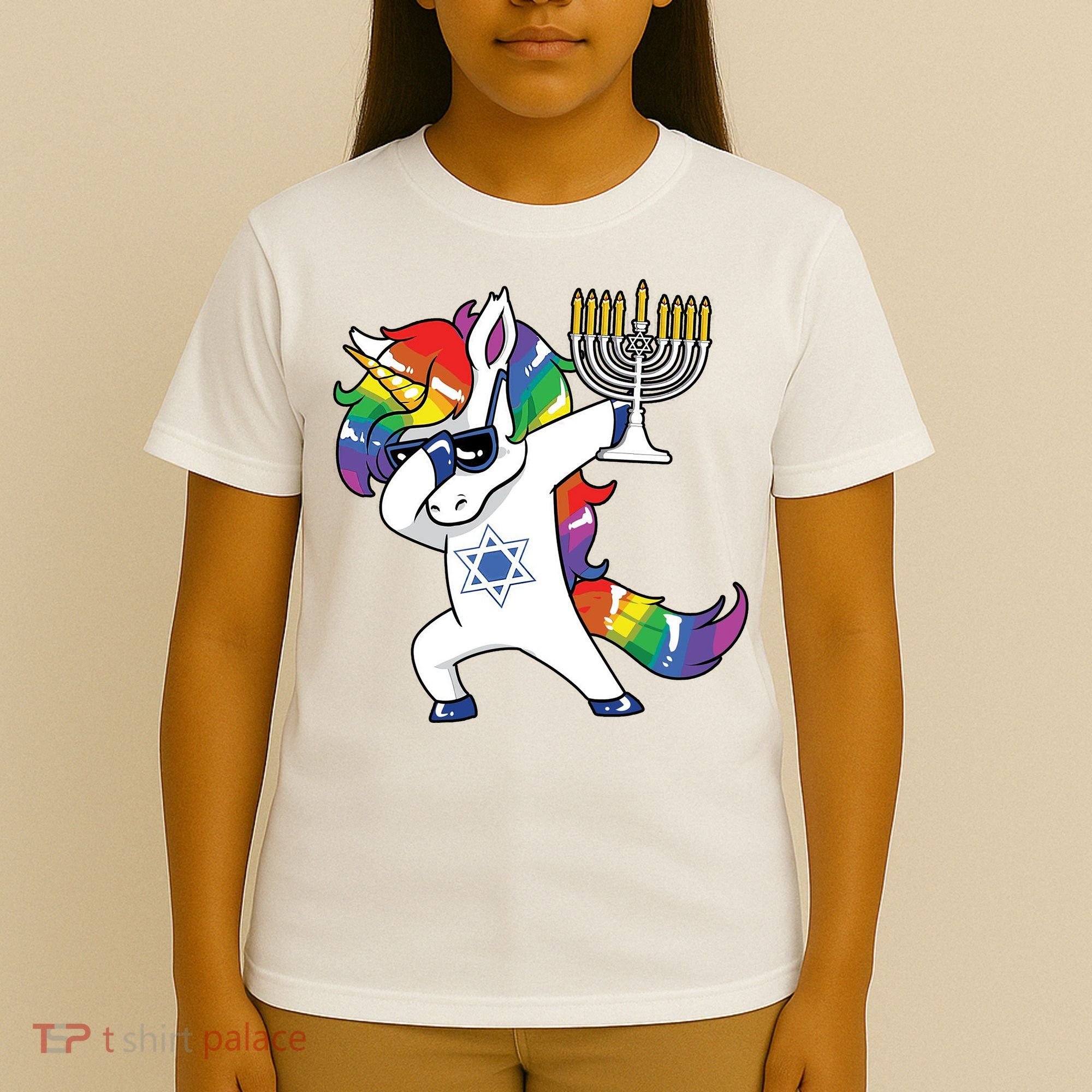 Jewnicorn Funny Hanukkah Unicorn Dabbing Unicorn T-Shirt