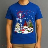Jesus Faith Hope Love Xmas Christian Gnomes Dandelion Cool Gift T-Shirt thumb 3