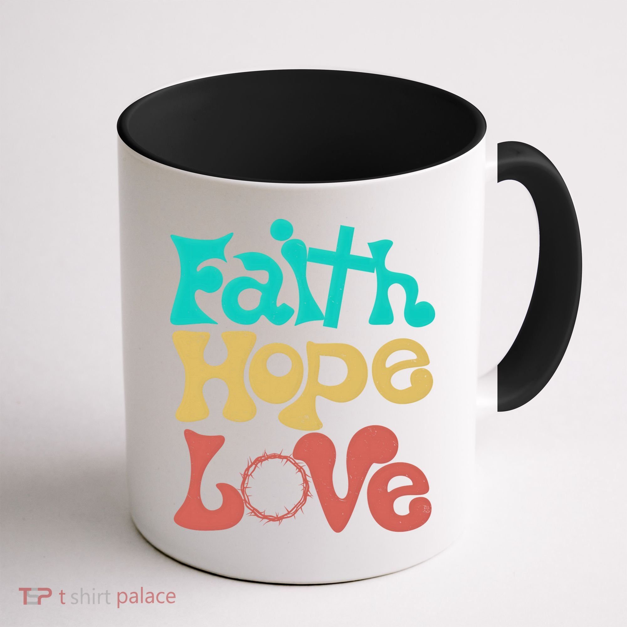 Jesus Faith Hope Love Retro Coffee Mug