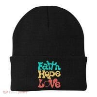 Jesus Faith Hope Love Retro Beanie thumb 0