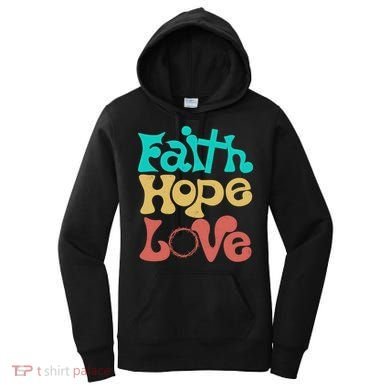 Jesus Faith Hope Love Retro Women's Hoodie