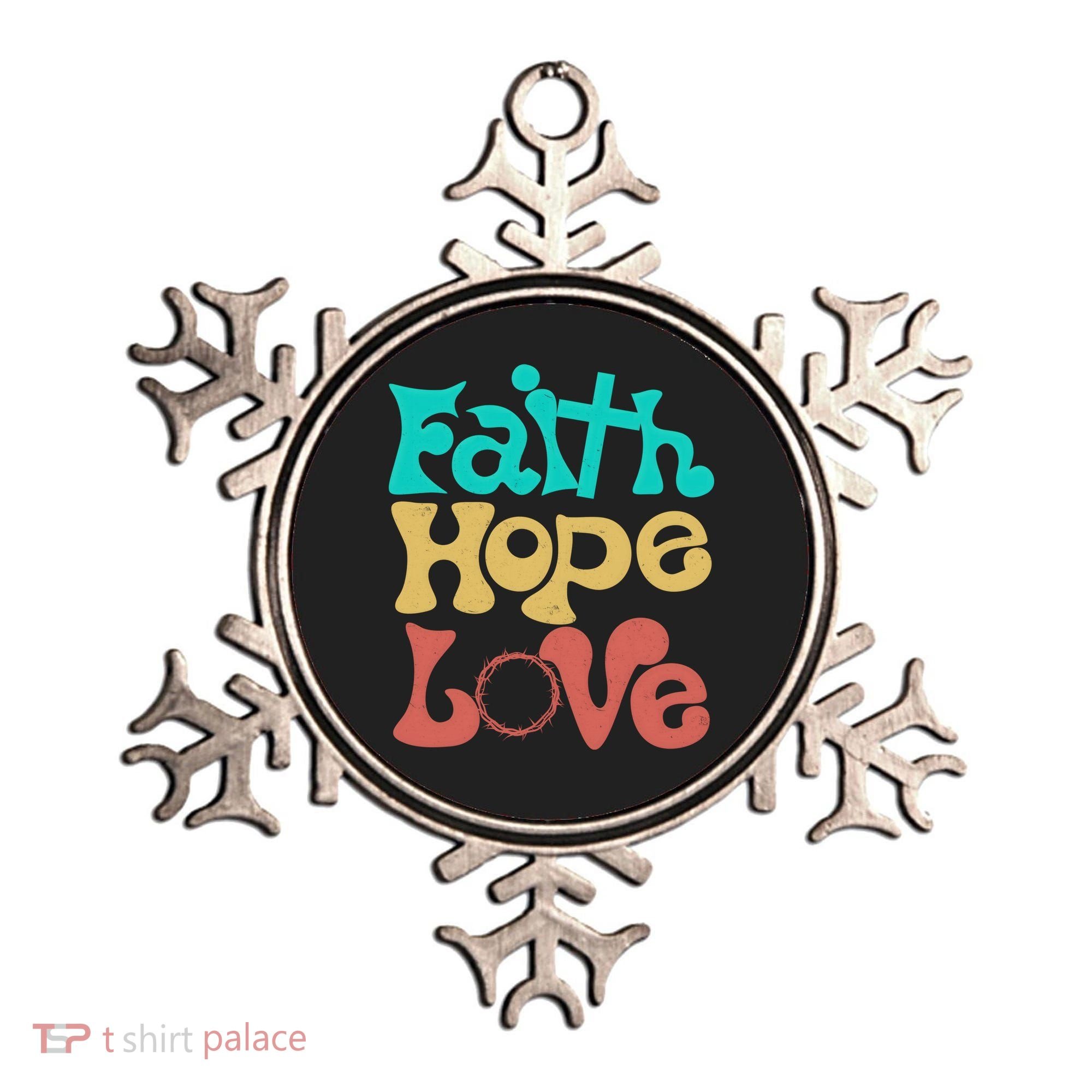 Jesus Faith Hope Love Retro Ornament