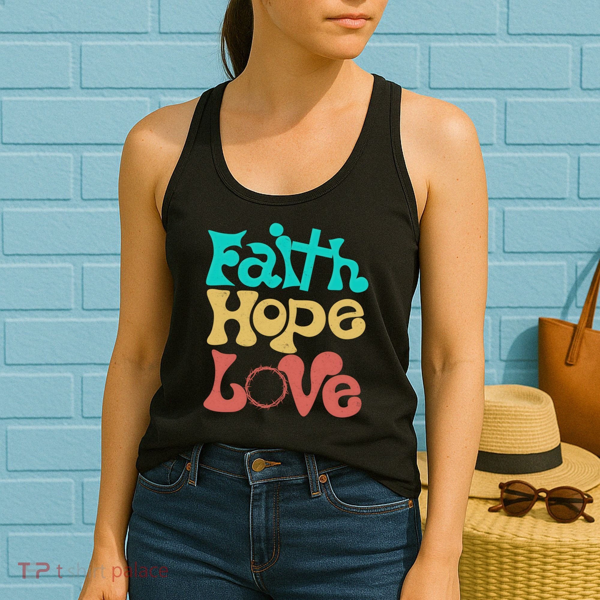 Jesus Faith Hope Love Retro Women's Tank Top