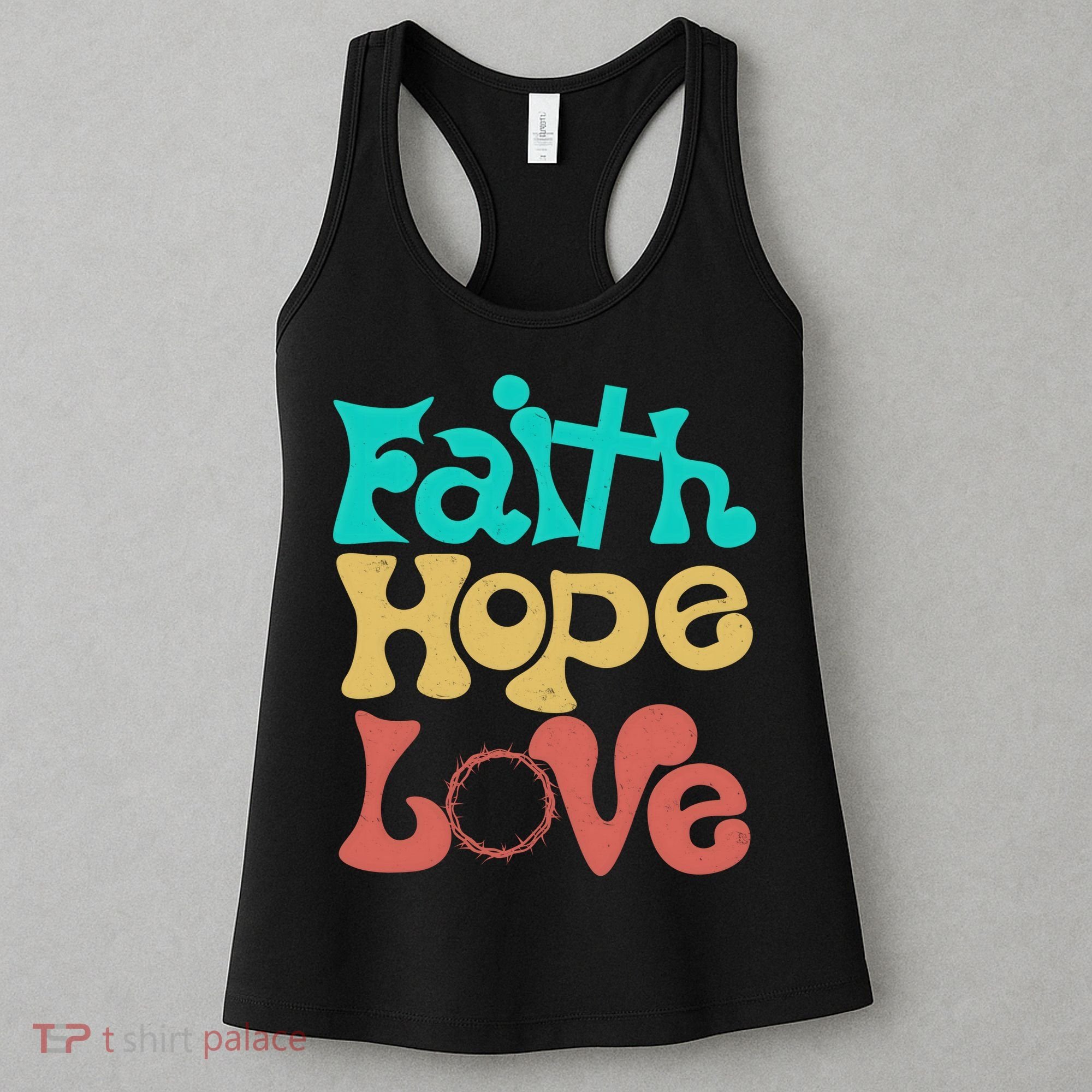 Jesus Faith Hope Love Retro Women's Tank Top
