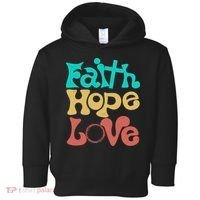 Jesus Faith Hope Love Retro Toddler Hoodie thumb 0