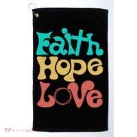 Jesus Faith Hope Love Retro Golf Towel thumb 0