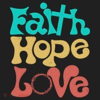 Jesus Faith Hope Love Retro Golf Towel thumb 3