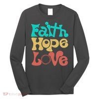 Jesus Faith Hope Love Retro Long Sleeve Shirt thumb 0