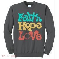 Jesus Faith Hope Love Retro Sweatshirt thumb 0