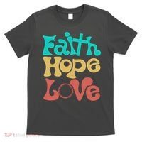 Jesus Faith Hope Love Retro T-Shirt thumb 0