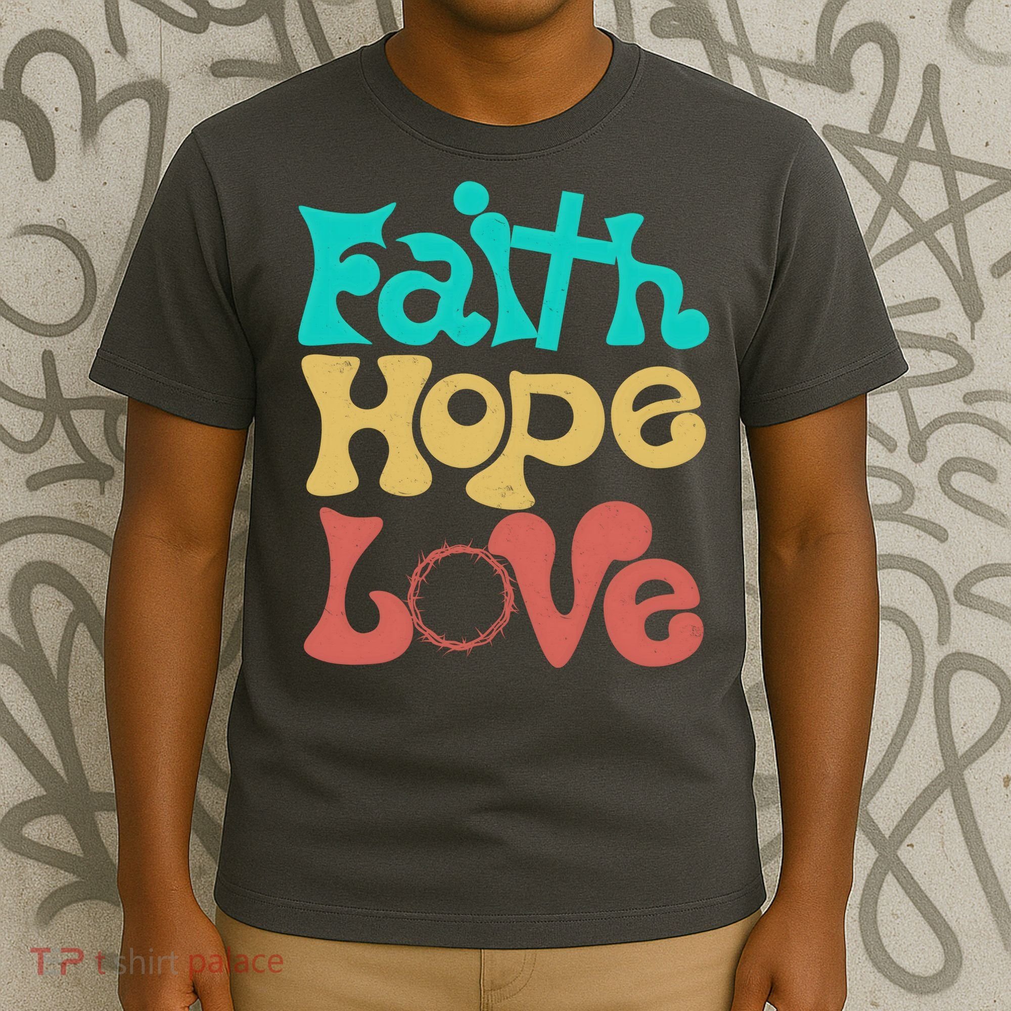 Jesus Faith Hope Love Retro T-Shirt