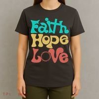 Jesus Faith Hope Love Retro T-Shirt thumb 4