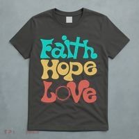 Jesus Faith Hope Love Retro T-Shirt thumb 5
