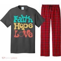 Jesus Faith Hope Love Retro Pajama Set thumb 0