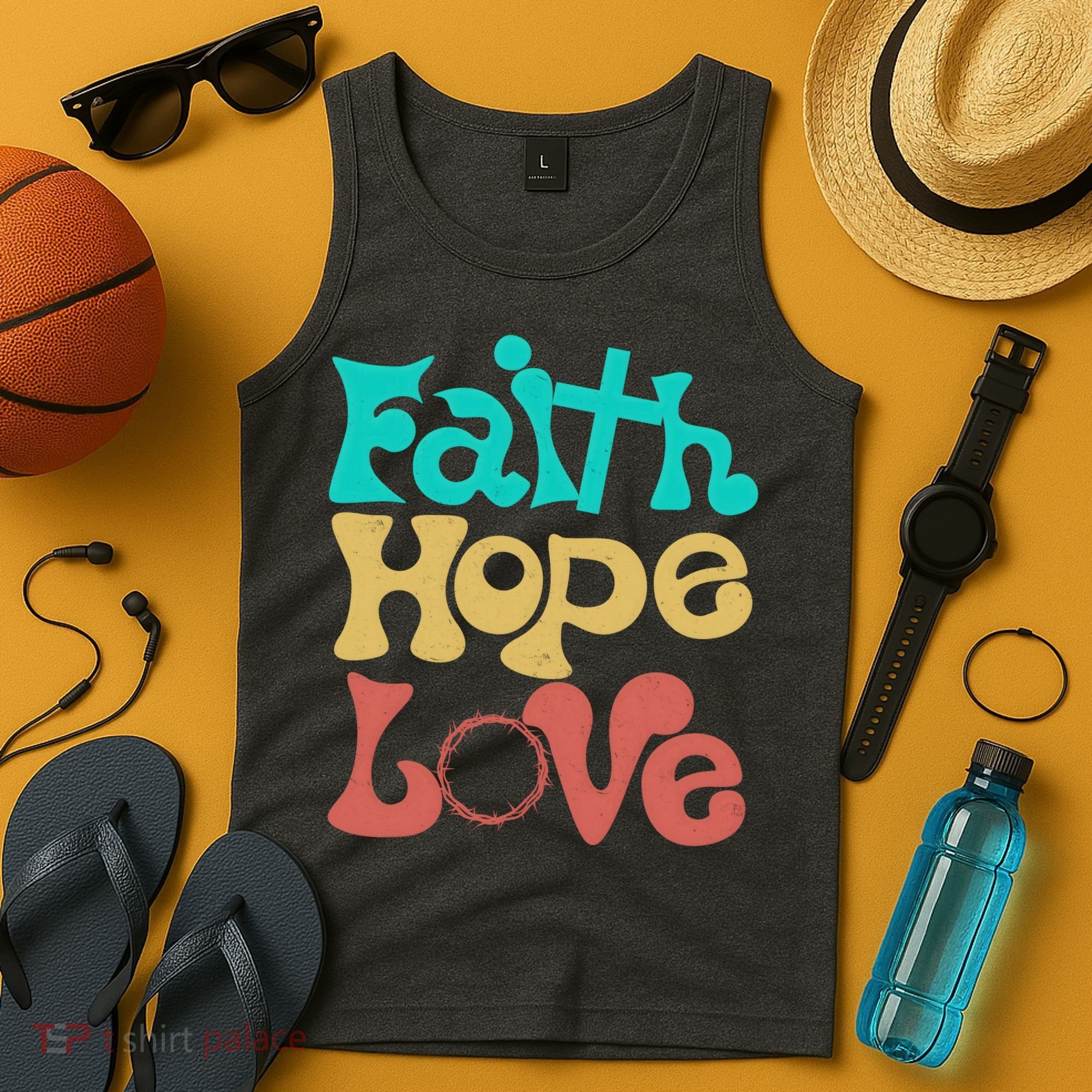 Jesus Faith Hope Love Retro Tank Top