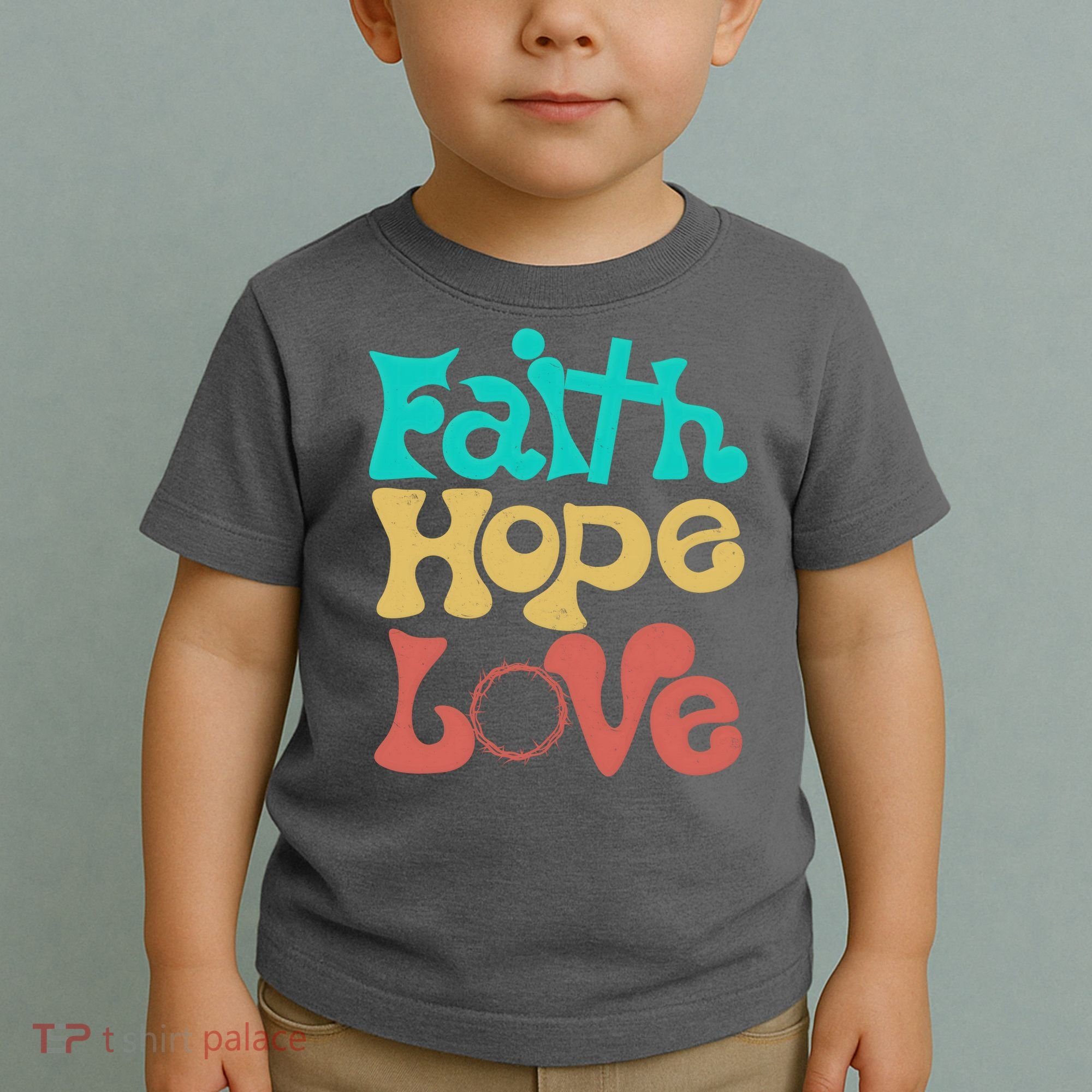 Jesus Faith Hope Love Retro Toddler T-Shirt
