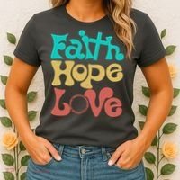 Jesus Faith Hope Love Retro Women's T-Shirt thumb 2