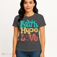 Jesus Faith Hope Love Retro Women's T-Shirt thumb 4