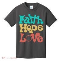 Jesus Faith Hope Love Retro Kids T-Shirt thumb 0